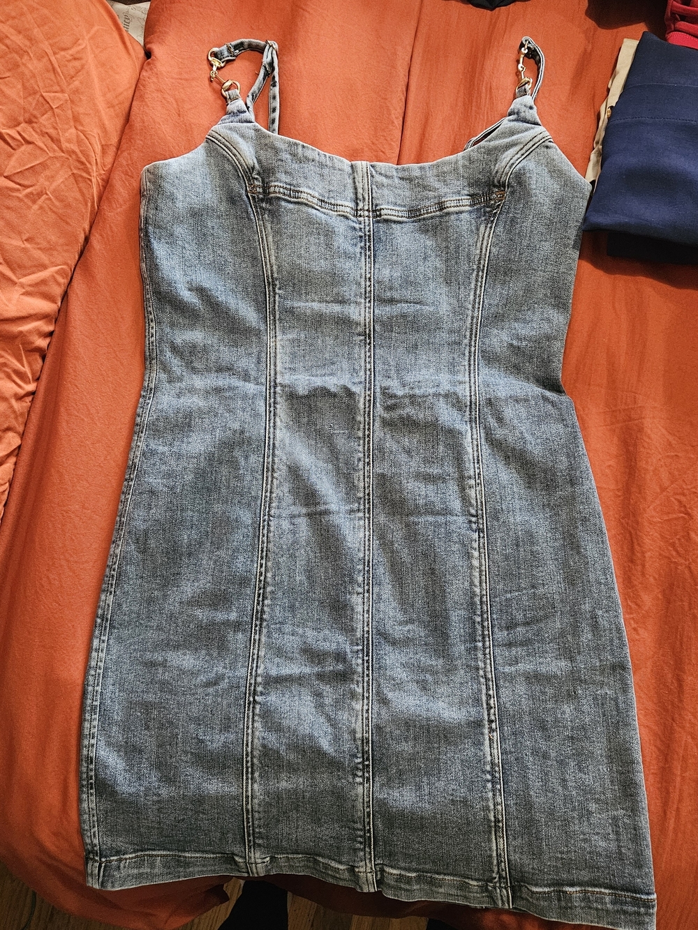 bebe Denim Bodycon Mini Dress - Light Blue